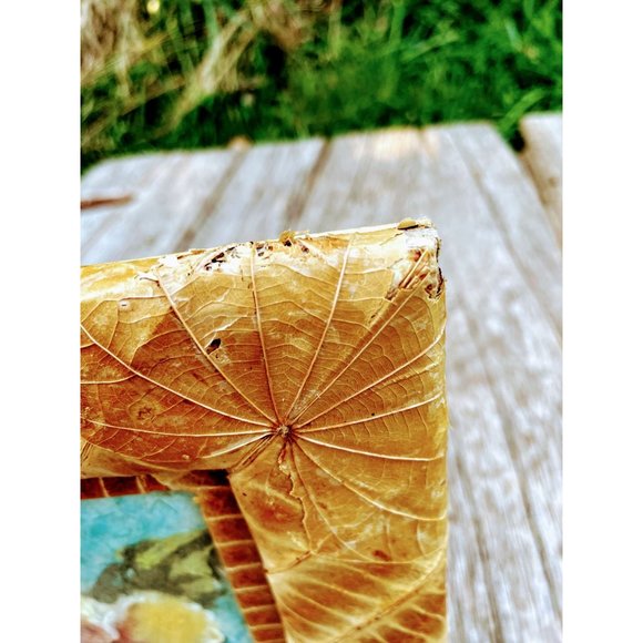 Vintage Paper Pulp Art Flower Painting With real L - Picture 9 of 12